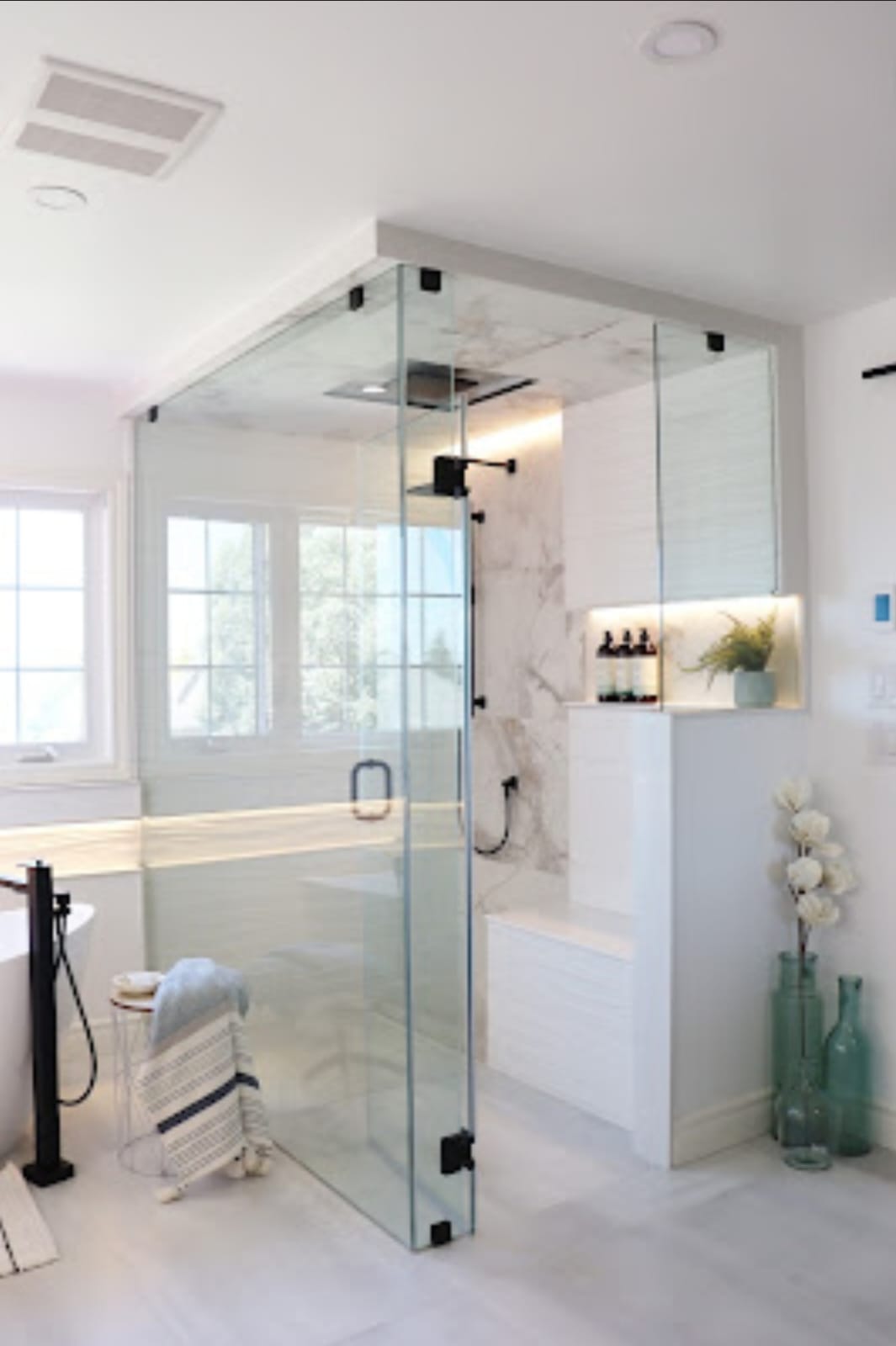 Bathroom Remodel — Completed glass shower
