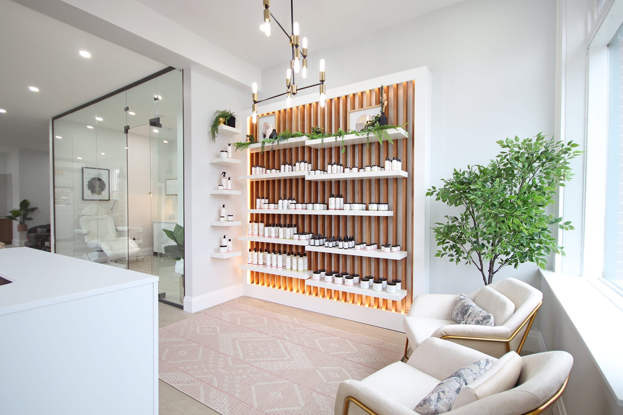Spa Salon — Retail and lounge area