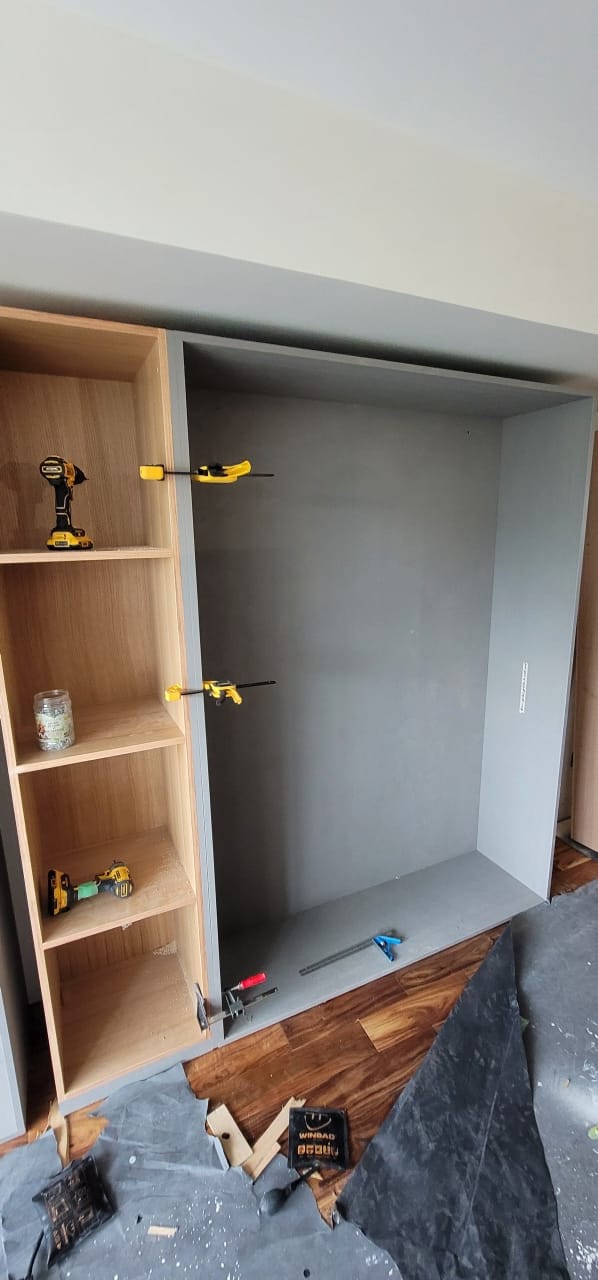 Moving Walls — Opened wall and framing