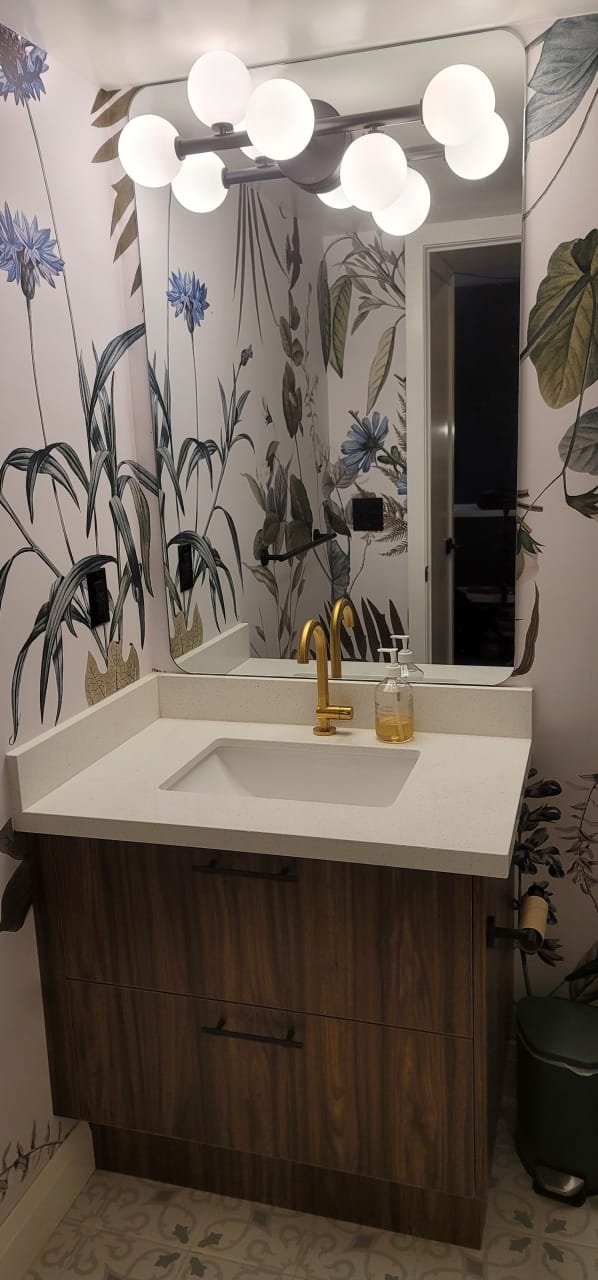 Moving Walls — Finished vanity detail